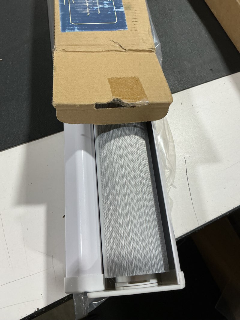 Condition photo showing Good Condition for joydeco cordless zebra roller shades for windows,grey sheer mini zebra blinds 22" w dual layer light filtering for sliding glass door window grey 22"w x 75"h