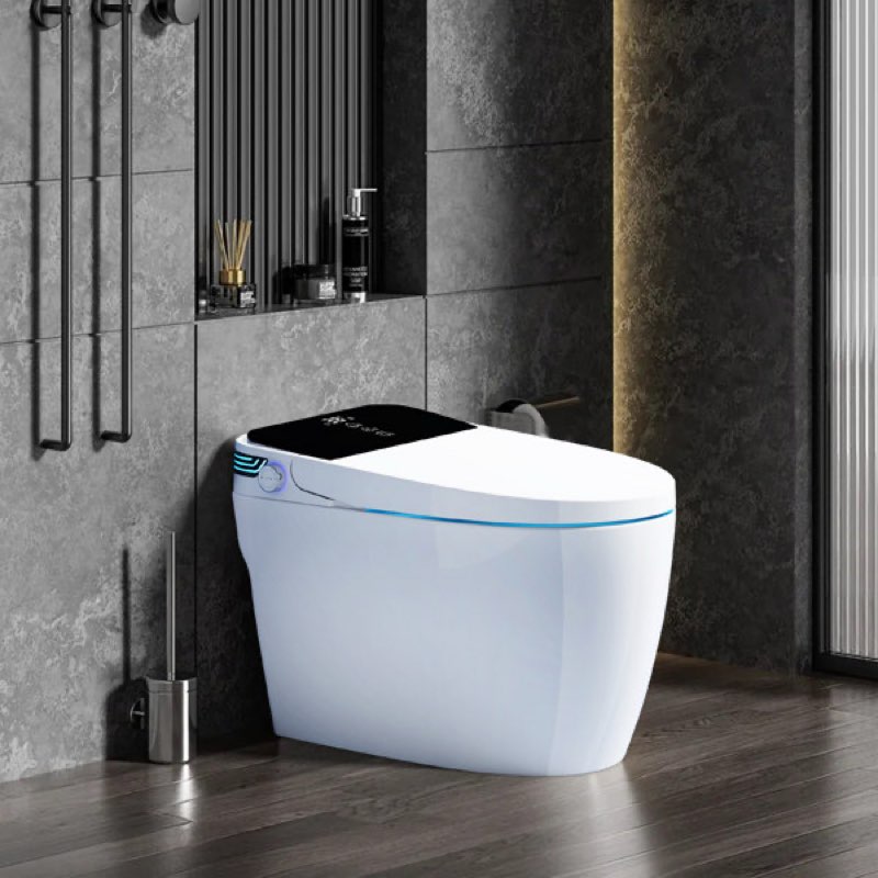 BCAN Smart Toilet with Tankless Bidet Wash, Auto Open Lid, 1.28 Gallons Auto Dual Flush, Heat Seat, Warm Wash/Dryer, Soft Closing, Remote Control