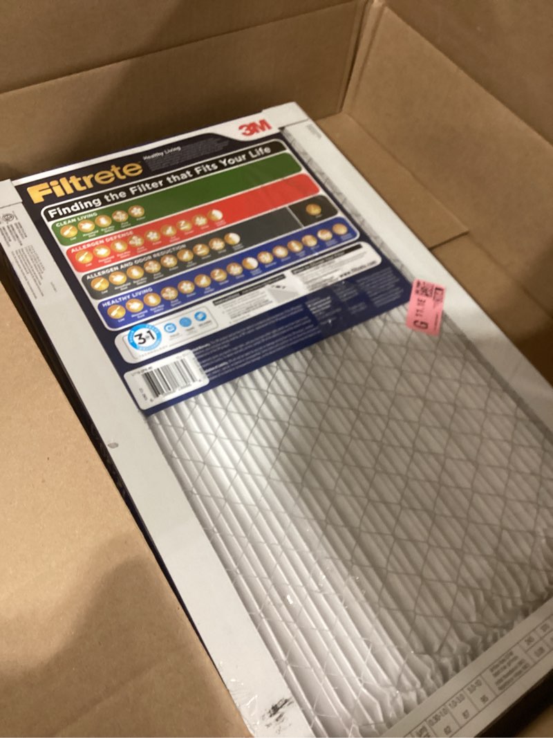 Condition photo showing Good Condition for Filtrete 12x20x1 AC Furnace Air Filter, MERV 13, MPR 1900, Premium Allergen, Bacteria & Virus Filter, 3-Month Pleated 1-Inch Electrostatic Air Cleaning Filter, 2-Pack (Actual Size 11.81x19.81x0.78 in)