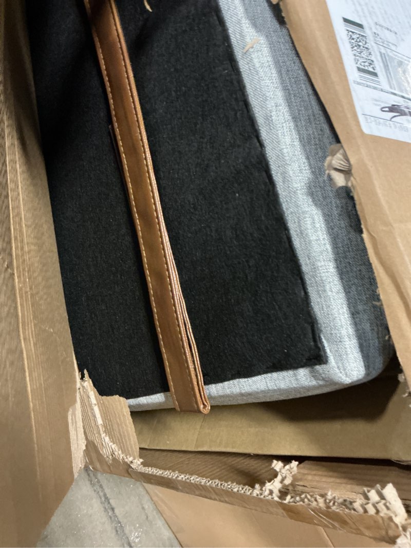 Condition photo showing Good Condition for housemila headboard for king size bed, wall mounted headboard with fine linen upholstery and button tufting, adjustable heigh head board for bedroom (grey, king) king gray