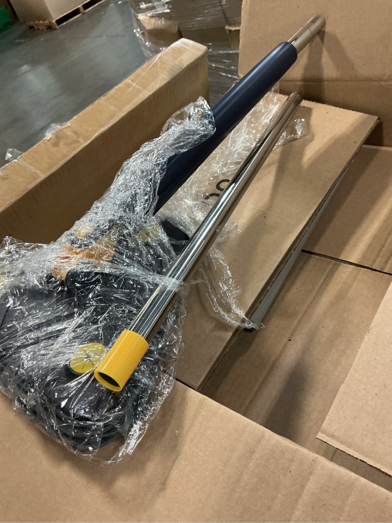 Condition photo showing As Is for set, triangle mop, 360 degree rotation retractable adjustable cleaning mop for tub tile floor wall glass cleaning