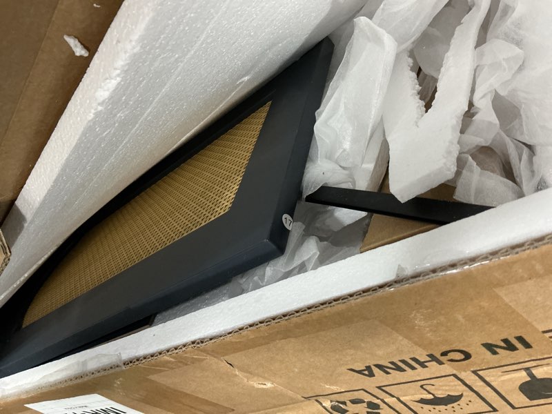 Condition photo showing Good Condition for Premium Over The Toilet Storage Cabinet, Boho & Farmhouse Rattan Bathroom Organizer, Adjustable Bottom Bar for Water Valve Clearance, Navy Blue P2 MDF, 24"x70" Blue-1 24x70