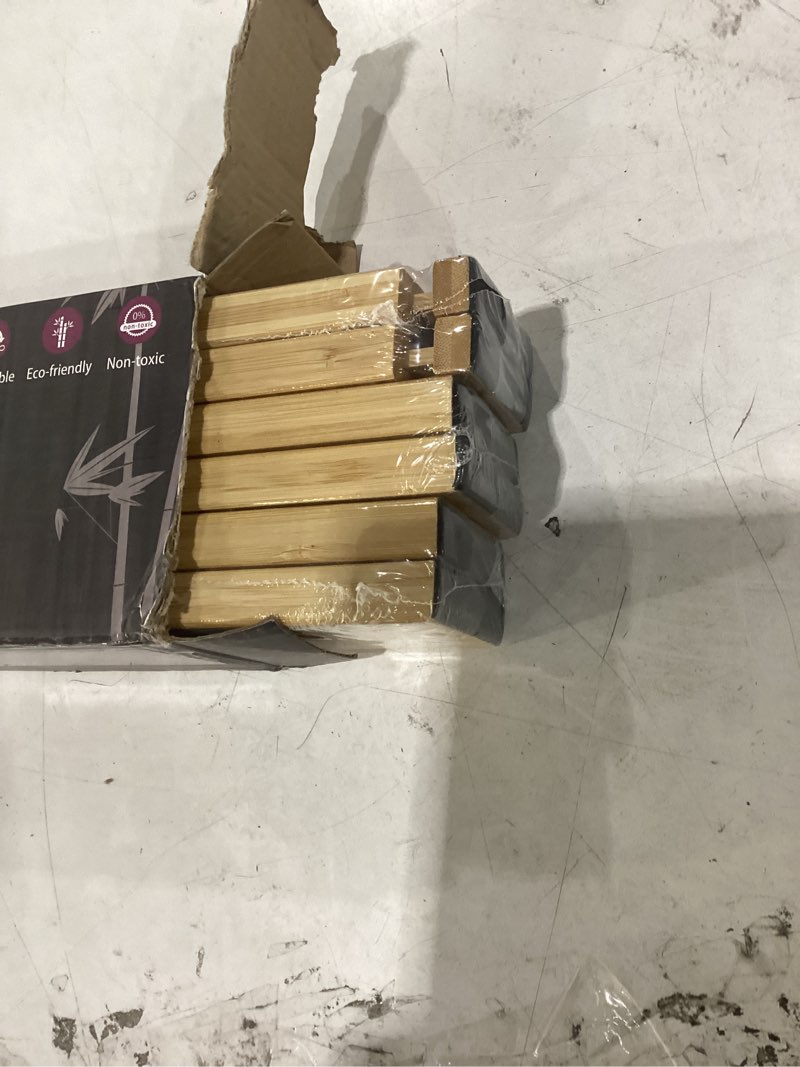 Condition photo showing New/Like New for vaefae adjustable bamboo drawer dividers, expandable drawer organizer for kitchen, bedroom, bathroom, dresser and office, 6-pack 2.4''h, 16.6''-21.8''l, 6 pack