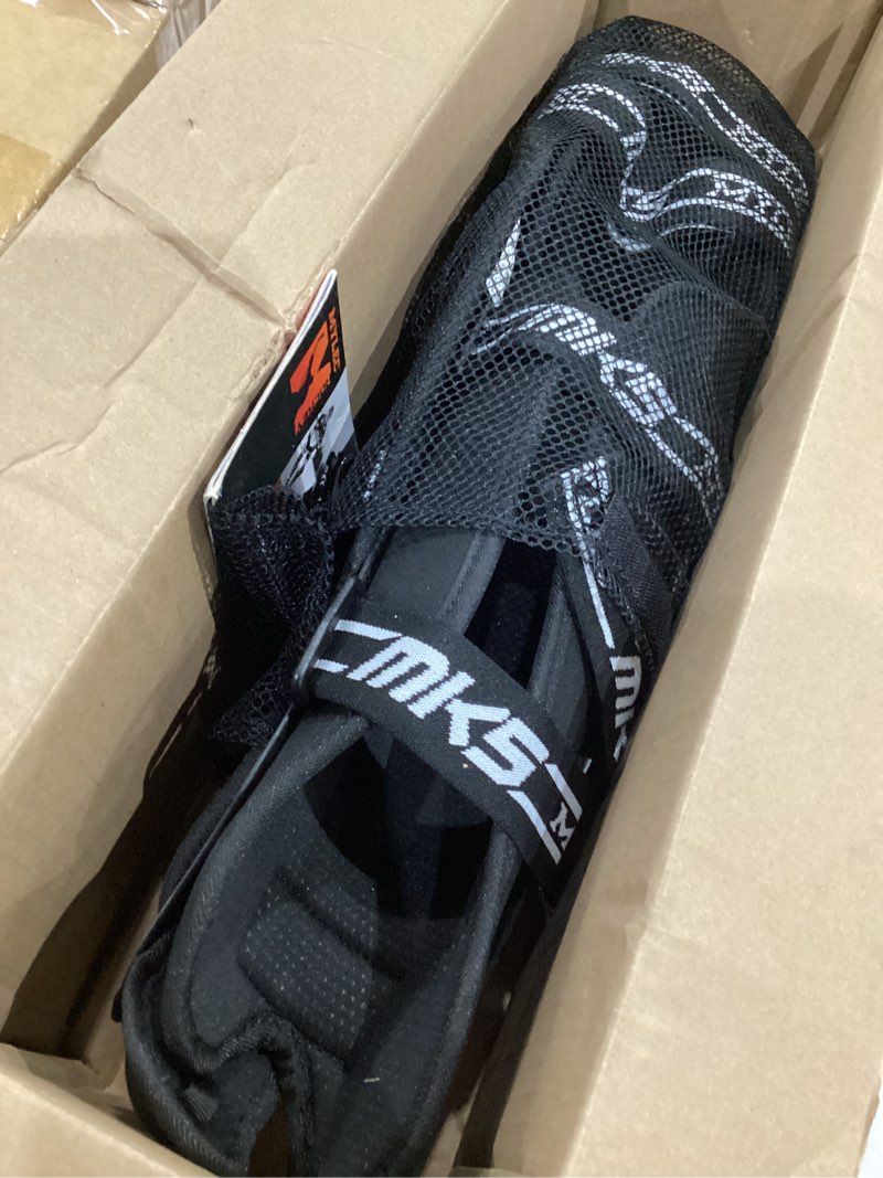 Condition photo showing Good Condition for mylec mk5 street/dek shin pad, lightweight & durable hockey accessories, 360° straps, hard front shells, breathable material, metatarsal padding ice hockey shin guards, foam rubber 15" black