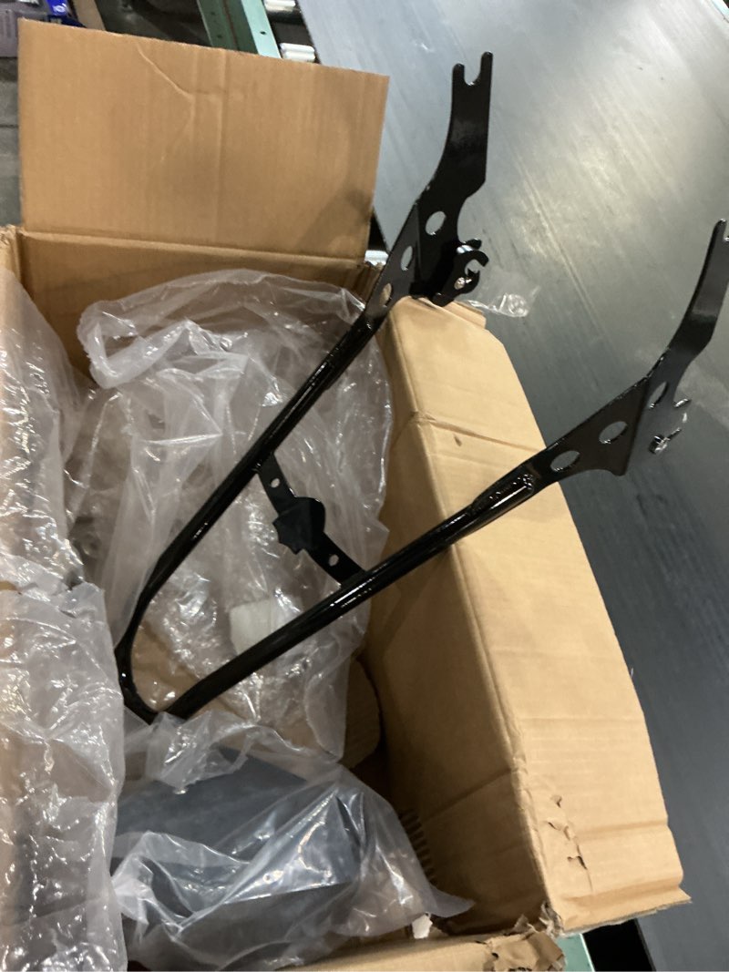 Condition photo showing Good Condition for aufer detachable rear passenger backrest sissy bar with locked rotary latches clips compatible with for touring road king street glide electra glide road glide flhr flhx flht fltr 2009-2024 detachable sissy bar
