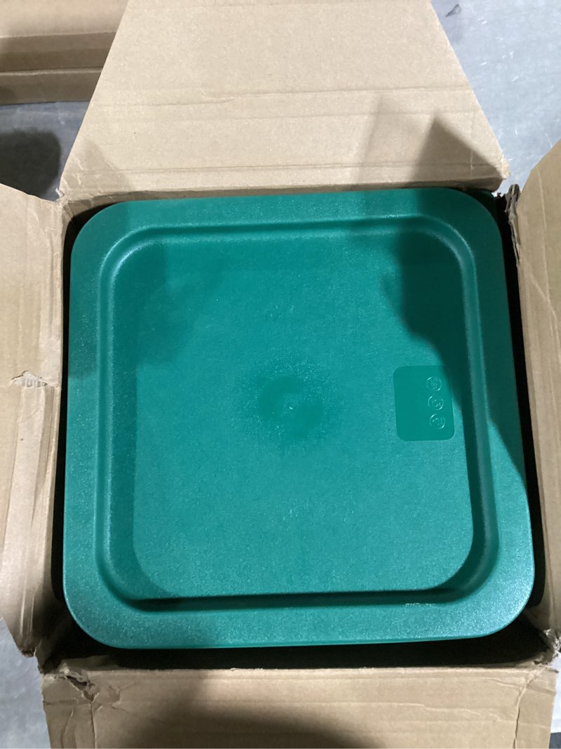 Condition photo showing New/Like New for 2 pieces square food storage containers polycarbonate clear food container with lid commercial food storage with graduations for commercial kitchen dough marinating meat(green, 6 qt) green 6 qt