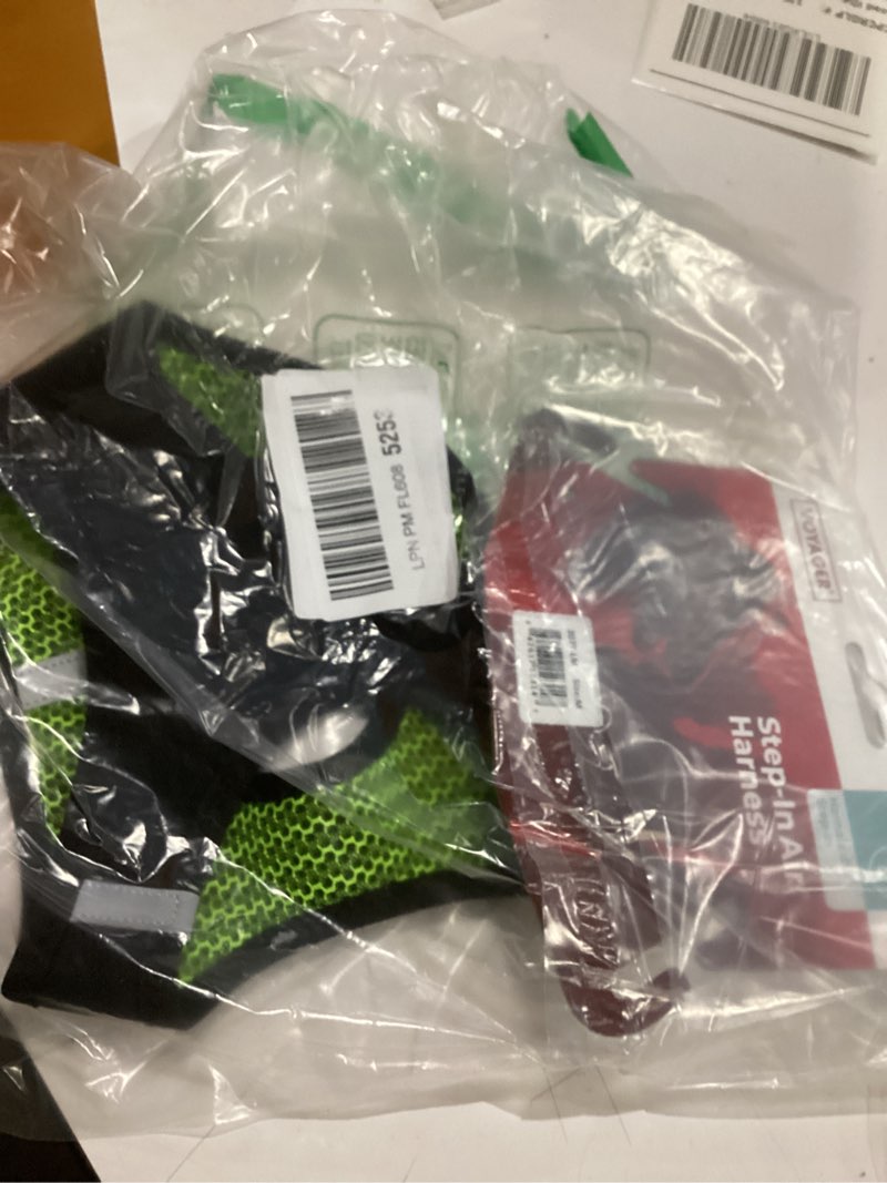 Condition photo showing As Is for Best Pet Supplies - All Weather Mesh/Plush, Reflective, No Pull Harness for Small, Medium Dogs, Cats - Secure with Hook & Loop Fastener, Buckle, Double D-Rings - Lime Green 2-Tone, M Harness (Lime Green 2-Tone) M (Chest: 16 - 18")