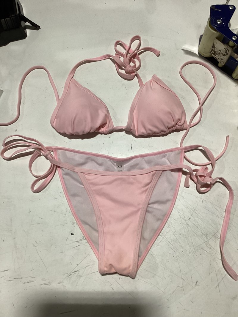 Condition photo showing Good Condition for women two piece swimsuit sexy swimwear halter string triangle bikini sets