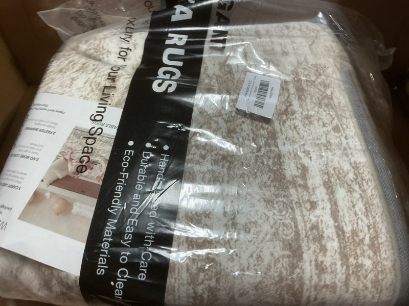 Condition photo showing Good Condition for washable area rug 8x10, large soft rugs for living room vintage beige carpet 8x10 area rugs for bedroom dining room non-slip stain resistant under table rug beige 8' x 10' (rectangular)