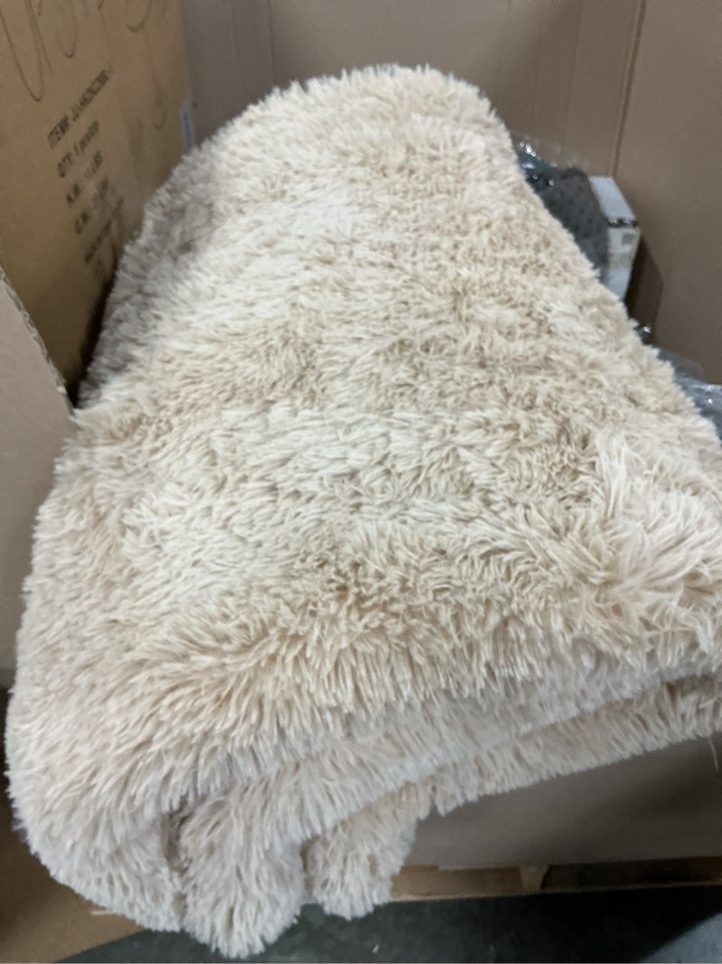 Condition photo showing Good Condition for Fluffy Rug Shaggy Area Rug, Beige 8x10 Area Rugs for Living Room, Large Shag Area Rugs for Bedroom Kids Room Home Decor, Upgrade Anti-Skid Rectangular Fuzzy Rugs 8' x 10' (Rectangular) Beige