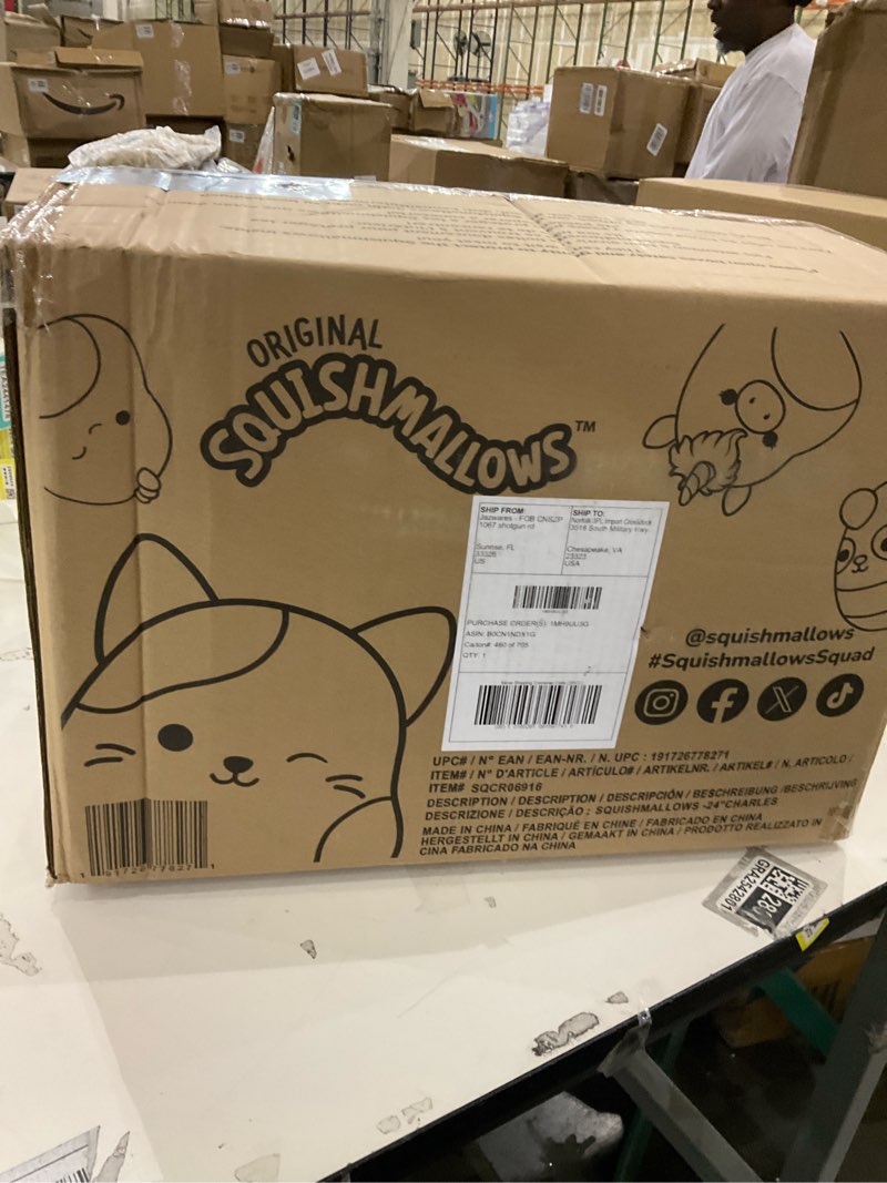 Condition photo showing New/Like New for Squishmallows Original 24-Inch Charles Pickle with Mustache - Official Jazwares Plush (Jumbo)
