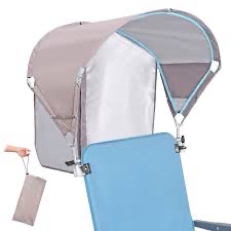 Universal Chair Umbrella Canopy with Heavy Duty Adjustable Clamp Clip for Most Beach Chair