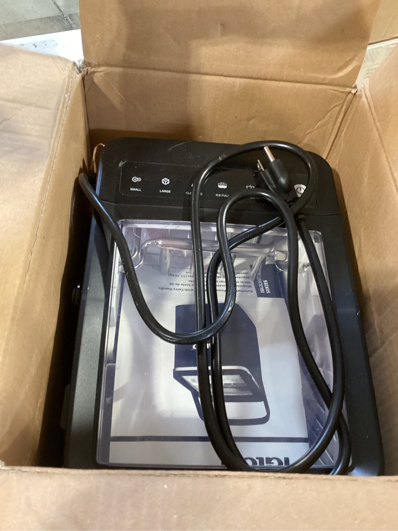 Condition photo showing Good Condition for igloo premium self-cleaning countertop ice maker machine, handled portable ice maker, produces 26 lbs. in 24 hrs. with ice cubes ready in 6-8 minutes, comes with ice scoop and basket black 26 lb handle