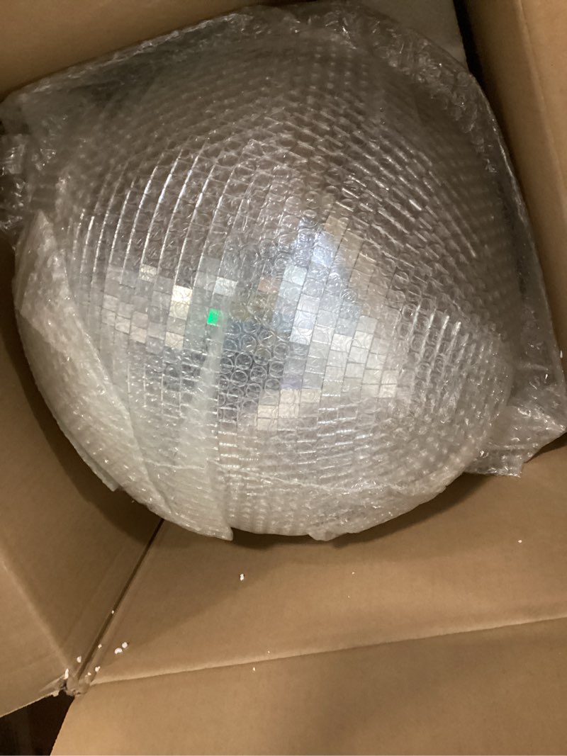 Condition photo showing Good Condition for 16-Inch Large Disco Ball – Mirror Ball Disco Ball Decor for Parties, Weddings, and Fun Party Events 16 in