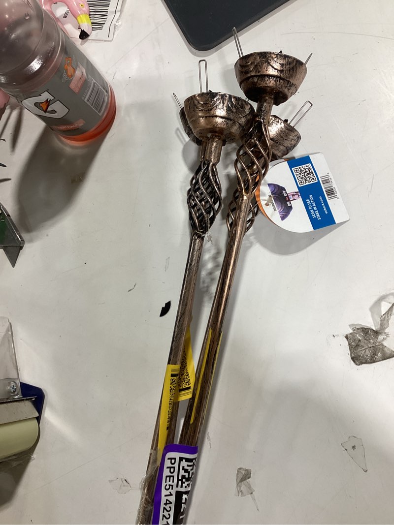 Condition photo showing As Is for wm coffman 44-in x 0.5-in oil rubbed copper wrought iron pin top single basket stair baluster