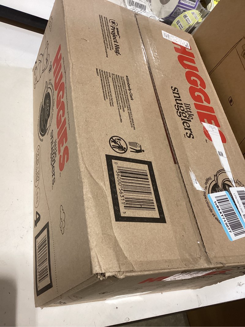 Condition photo showing New/Like New for huggies size 4 diapers, little snugglers baby diapers, size 4 (22-37 lbs), 150 count (6 packs of 25), packaging may vary size 4 150