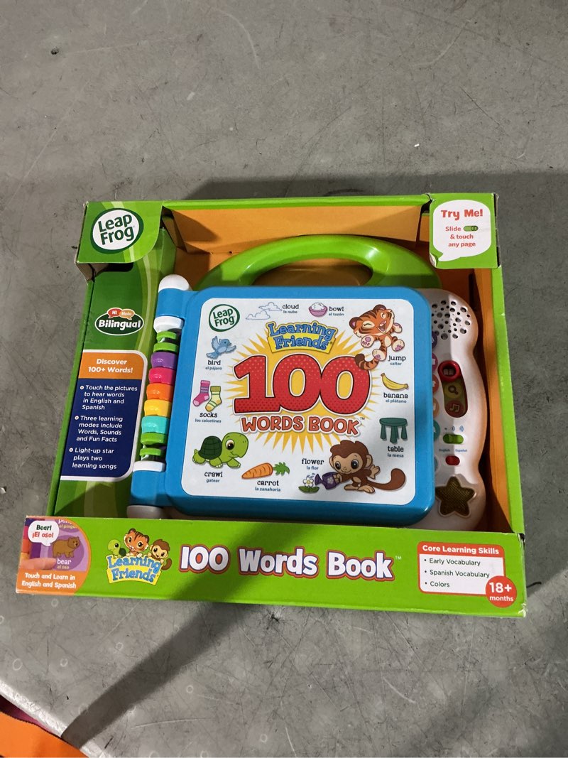 Condition photo showing New/Like New for leapfrog learning friends 100 words book, green green standard packaging