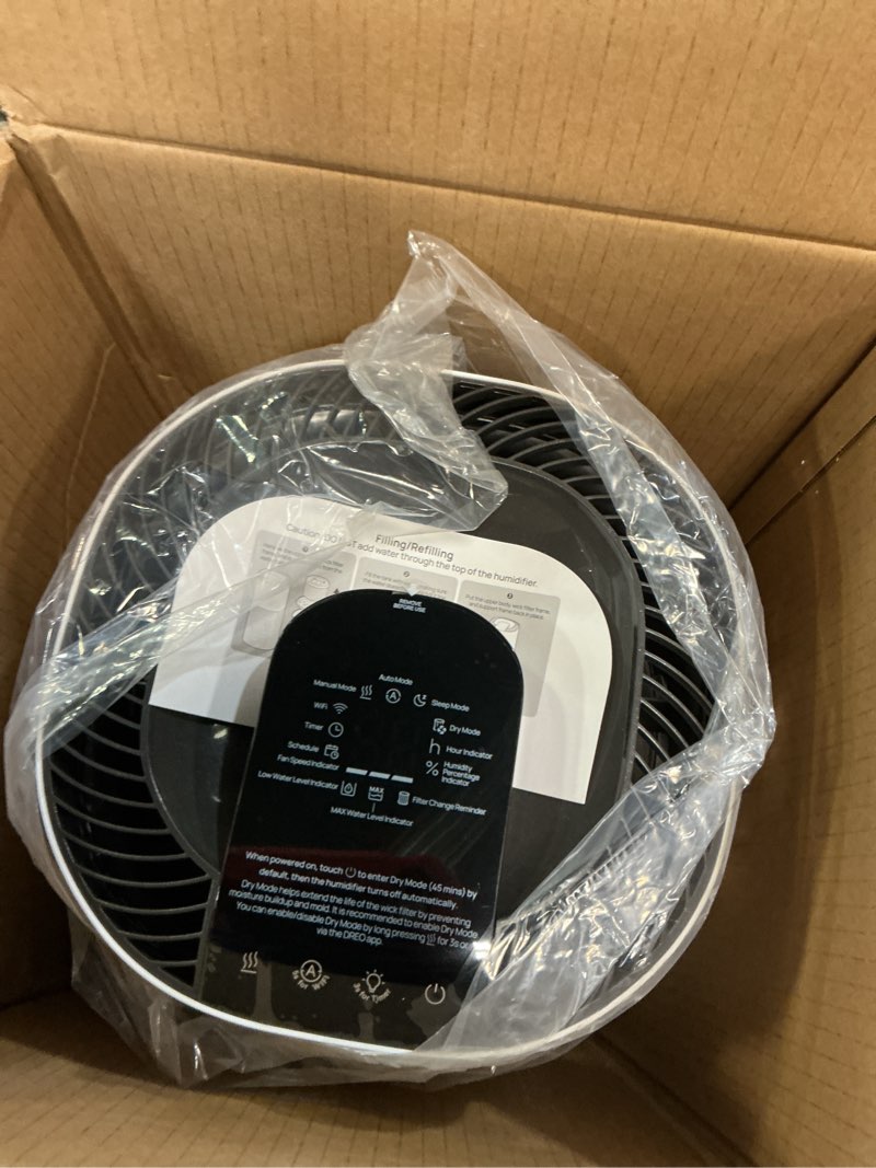 Condition photo showing item condition for DREO Smart Evaporative Humidifier Large Room up to 1000ft², 800ml/h High Output Air Humidifiers for Bedroom, 10L, 50H Long Runtime with Precise Humidification for Plants, Home, Office, White, HHM774S