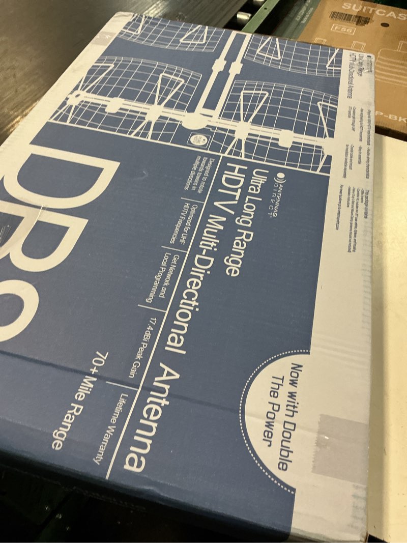 Condition photo showing New/Like New for antennas direct 8-element bowtie uhf outdoor hdtv antenna, multi-directional, 70+ mile range, 4k 8k uhd nextgen tv – w/all-weather mounting hardware