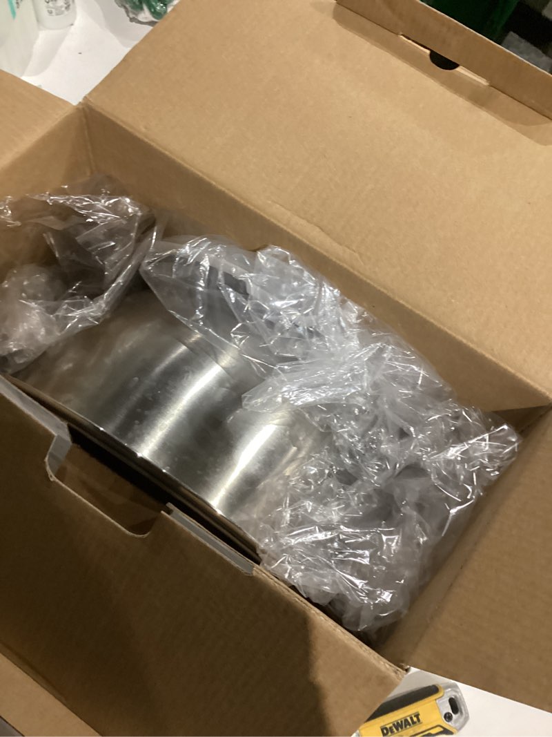 Condition photo showing As Is for 304 Stainless Steel Colander and Strainer, 5QT Large Capacity and 6QT Mixing Bowl, Micropore for Washing Rice, Fruit, and Cooked Pasta, Perfect Draining for Grain and Bean