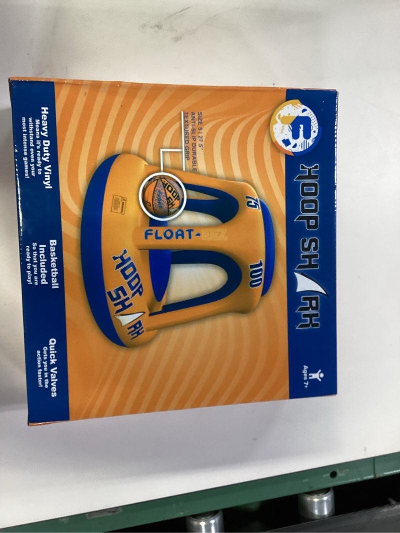 Condition photo showing New/Like New for Swimming Pool Basketball Hoop Set by Hoop Shark - Orange/Blue - Inflatable Hoop with Ball - Perfect for Competitive Water Play and Trick Shots - Ultimate Summer Toy Blue,orange