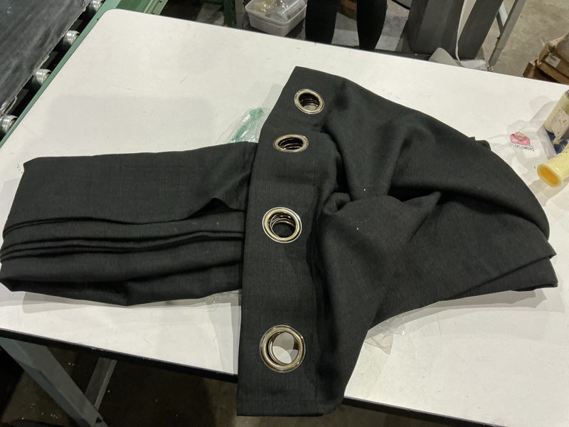 Condition photo showing As Is for not exact, similar. hpd half price drapes - faux linen curtains for living room (1 panel) - 50w x 96l - textured room darkening curtains for bedroom 96 inches long - drapes for home decor, blazer grey blazer grey 50\"w x 96\"l (pack of 1)