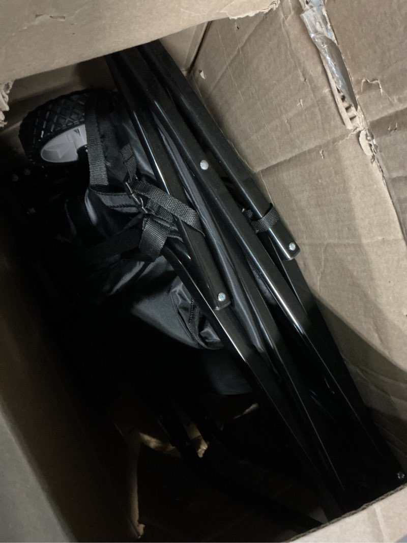 Condition photo showing As Is for Amazon Basics Collapsible Folding Heavy Duty Utility Wagon for Outdoor Sports, 265 pounds Weight Capacity, Camping, Garden, and Shopping, 27.6 x 40.9 x 20 inches, Black