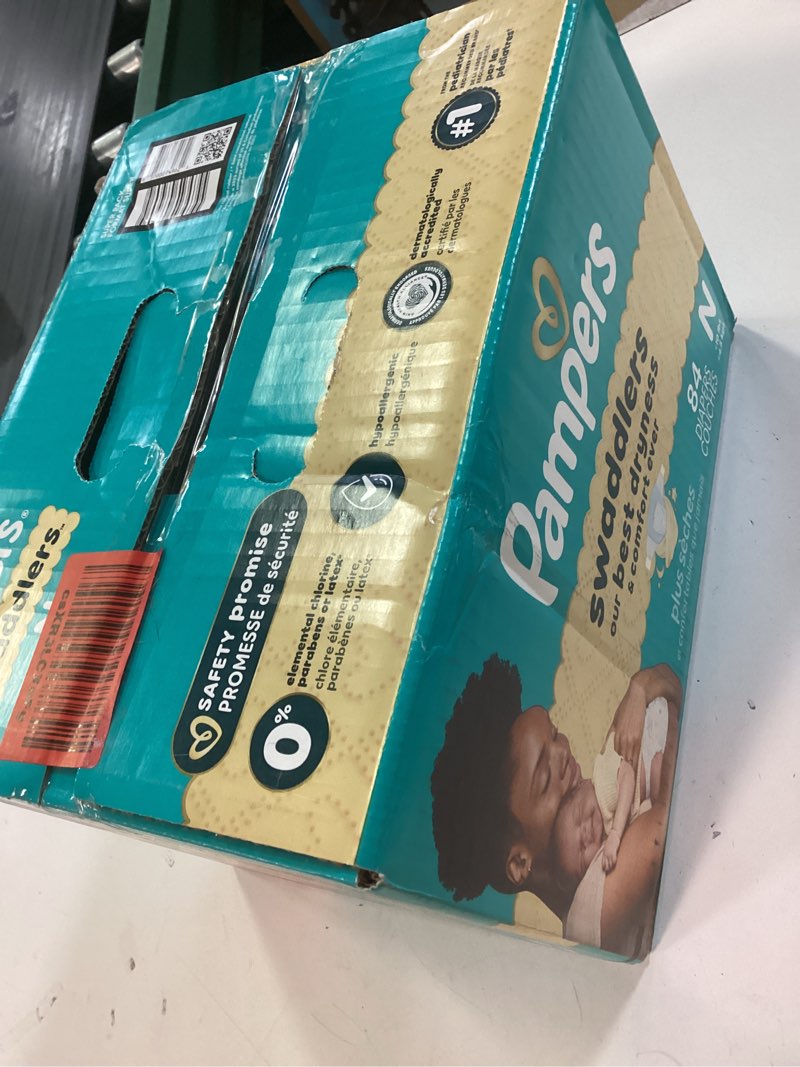 Condition photo showing New/Like New for pampers swaddlers diapers newborn - size 0, 84 count, ultra soft disposable baby diapers