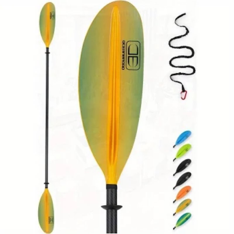 OCEANBROAD Carbon Fiber Kayak Paddle 90.5in/230cm for Adults Kayaking Boating Canoeing Oar with Padd