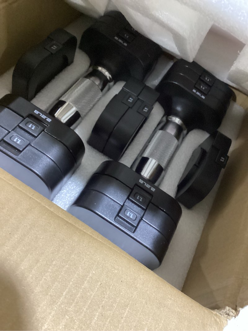 Condition photo showing Good Condition for 22LBS Adjustable Dumbbells Set, Adjustable Weight Dumbbells with 4 Levels 4.4lb, 6.6lb, 8.8lb, 11lb, Hand Weights Sets for Women/Men Home Gym Full Body Workout Black