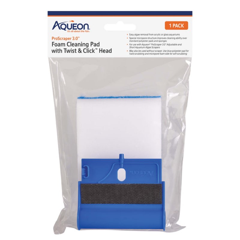 (2 PIECES)AQUEON PROSCRAPER 3.0 FOAM CLEANING PAD & TWIST&CLICK HEAD