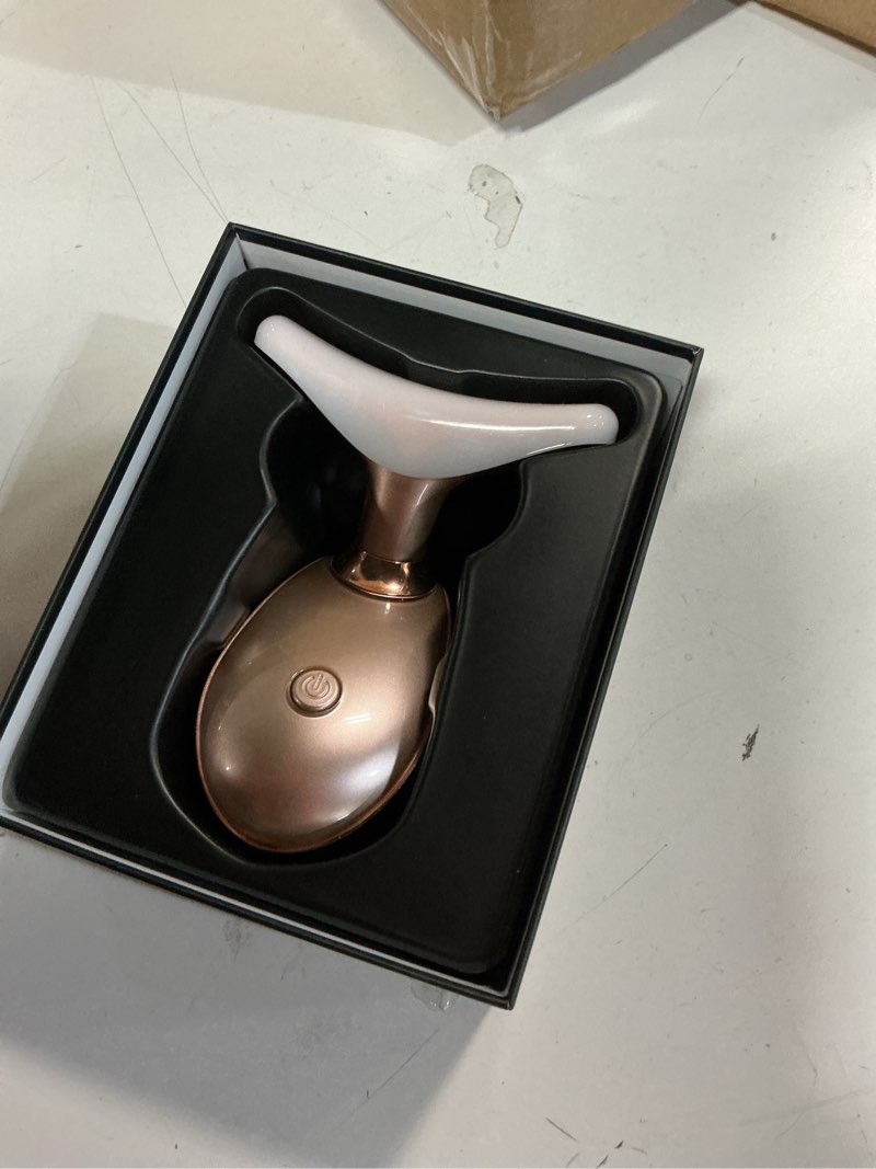 Condition photo showing Good Condition for 7 Color Face and Neck Massager Light Therapy, Red Light Based Facial Massager for Skin Care, Firming, Smoothing (Rose Golden)