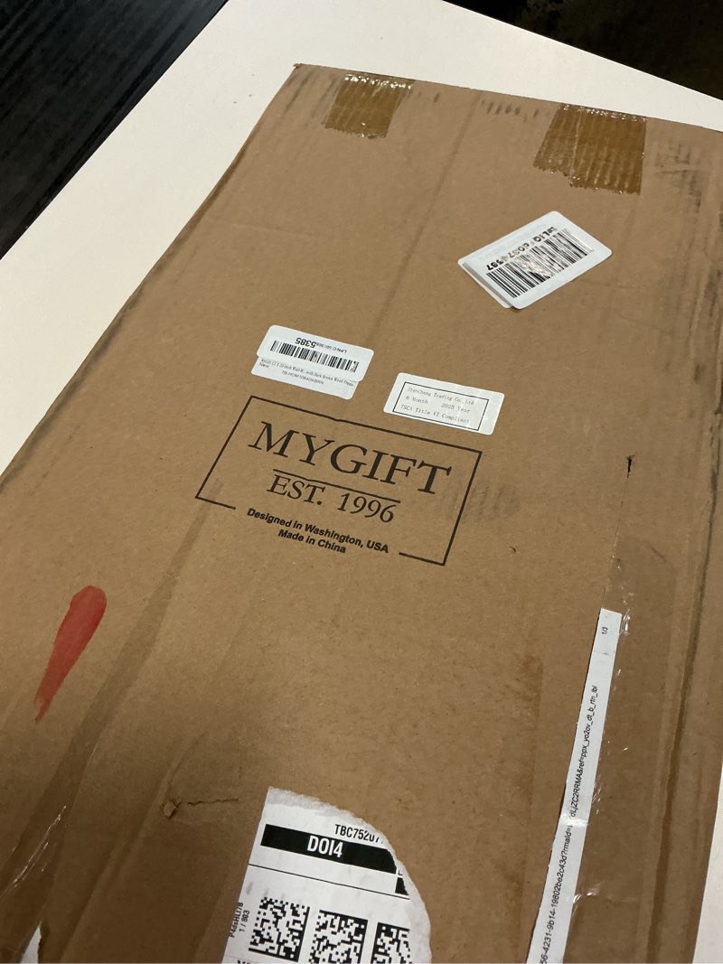 Condition photo showing Good Condition for mygift large chalkboard sign wall-mounted - 12 x 25-inch burnt wood frame erasable blackboard with metal accent corners