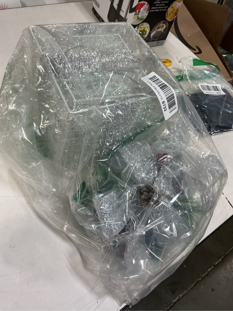 Condition photo showing As Is for Set of 3 Christmas Lighted Gift Boxes, 60 LED Light Up Present Boxes with Silver Tinsel for Christmas Decorations Indoor Outdoor Yard Xmas Tree Holiday Party Lawn Porch Home Decor