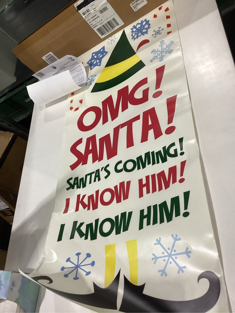 Condition photo showing Good Condition for Buddy The Elf Santa I Know Him Peel and Stick Wall Quote Decals By RoomMates, RMDM5551