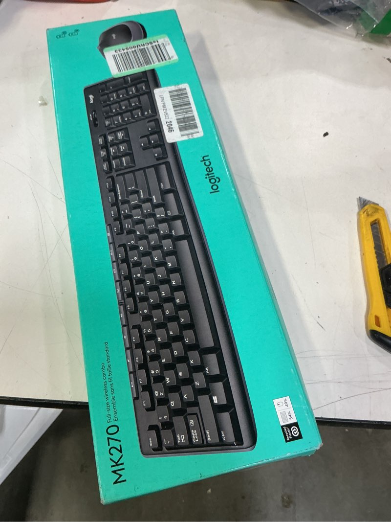 Condition photo showing As Is for Logitech MK270 Wireless Keyboard and Mouse Combo for Windows, 2.4 GHz, 8 Multimedia Keys, PC, Laptop, Wireless Keyboard Compact Mouse Combo - Black Black 1 Pack Combo