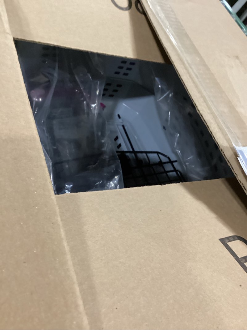 Condition photo showing As Is for Amazon Basics 2-Door Top-Load Hard-Sided Dogs, Cats Pet Travel Carrier, Gray & Blue, 22.8"L x 15.0"W x 13.0"H Gray & Blue 22.8"L x 15.0"W x 13.0"H