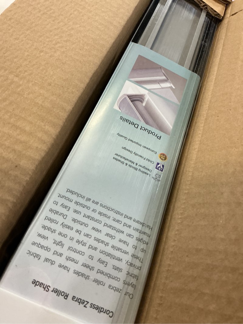 Condition photo showing New/Like New for changshade zebra blinds for windows cordless double layered roller semi sheer shades with valance light filtering privacy for day and night pull down roller shade for home office,20" w×72" h,grey grey 20"w×72"h