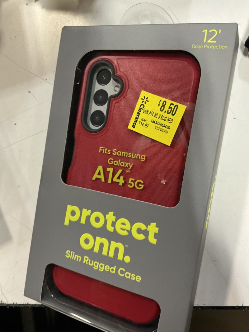 Condition photo showing Good Condition for onn slim rugged phone case for samsung galaxy a14 5g - red/gray