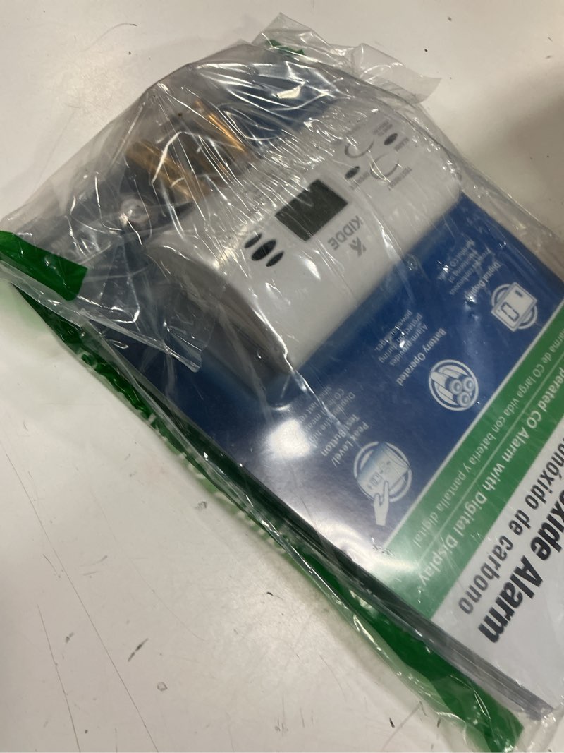 Condition photo showing Good Condition for kidde carbon monoxide detector, aa battery powered co alarm with leds, test-reset button, low battery indicator, portable
