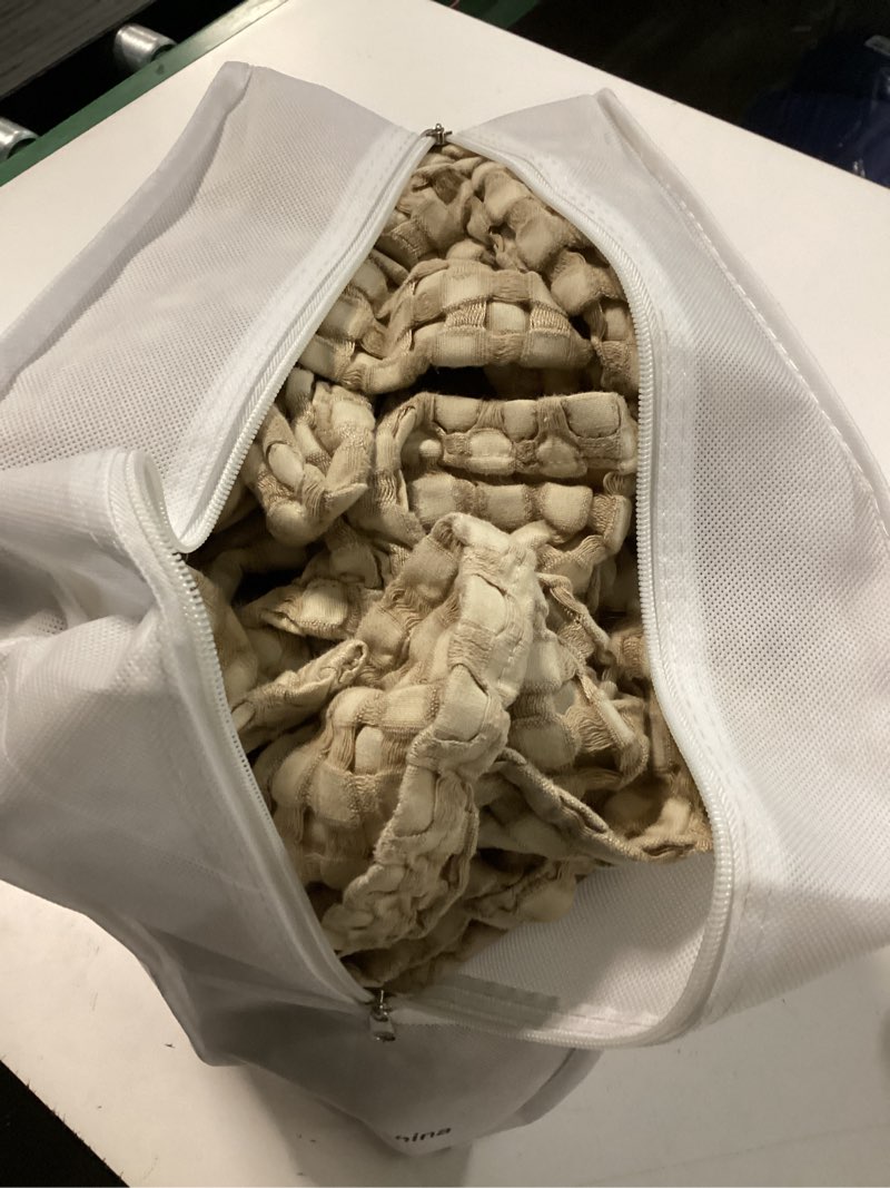 Condition photo showing As Is for Bedsure Cooling Cotton Waffle Queen Size Blanket -Lightweight Breathable Fall Blanket of Rayon Derived from Bamboo for Hot Sleepers, Luxury Throws for Bed, Couch and Sofa, Taupe, 90x90 Inches Queen (90" x 90") Taupe