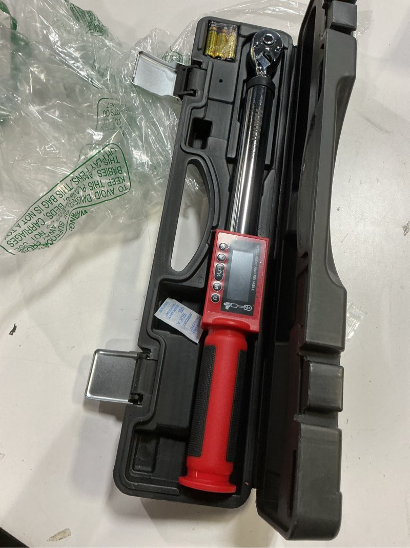 Condition photo showing Good Condition for Upgrade 3/8 Inch Drive Digital Torque Wrench 5-100FT-LB/0-135N.M, Torque Range Accurate to ±2%,Electric Torque Wrench car with Buzzer and LED Flash Notification for Bike/Motorcycle/Auto Repair 3/8 digital torque wrench