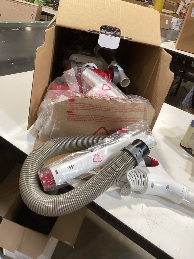 Condition photo showing As Is for shark upright vacuum cleaner | rotator lift-away | pet hair, carpet & hard floor cleaning | dusting brush, upholstery & crevice tools | hepa filter | swivel steering | headlights | white/red | nv501 rotator professional lift-away
