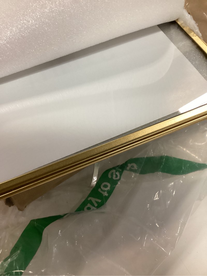 Condition photo showing New/Like New for amyhill 3 set gold floating picture frame 12x10 inch for picture sizes 8x10, 7x9, 6x8, 5x7, vertical tabletop display metal floating frame classy gift for wedding birthday christmas home office decor gold frame size 10x12 inch