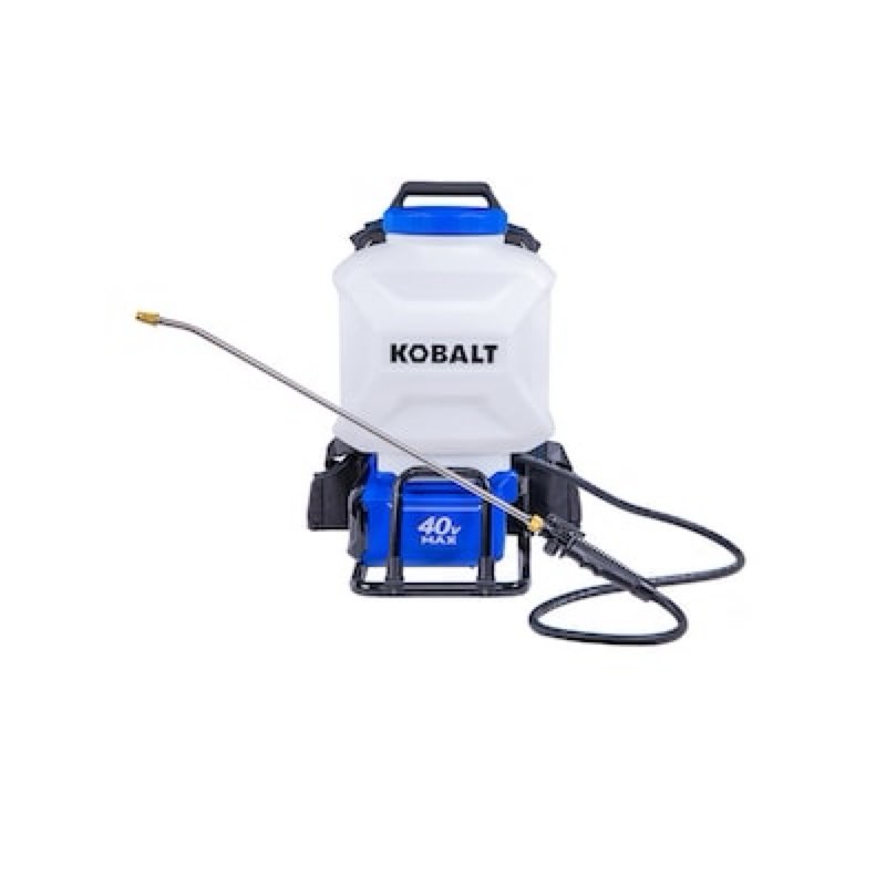 Kobalt 4-Gallon 40-volt Battery Operated Rubber Hose Plastic Backpack Sprayer with Adjustable Spray