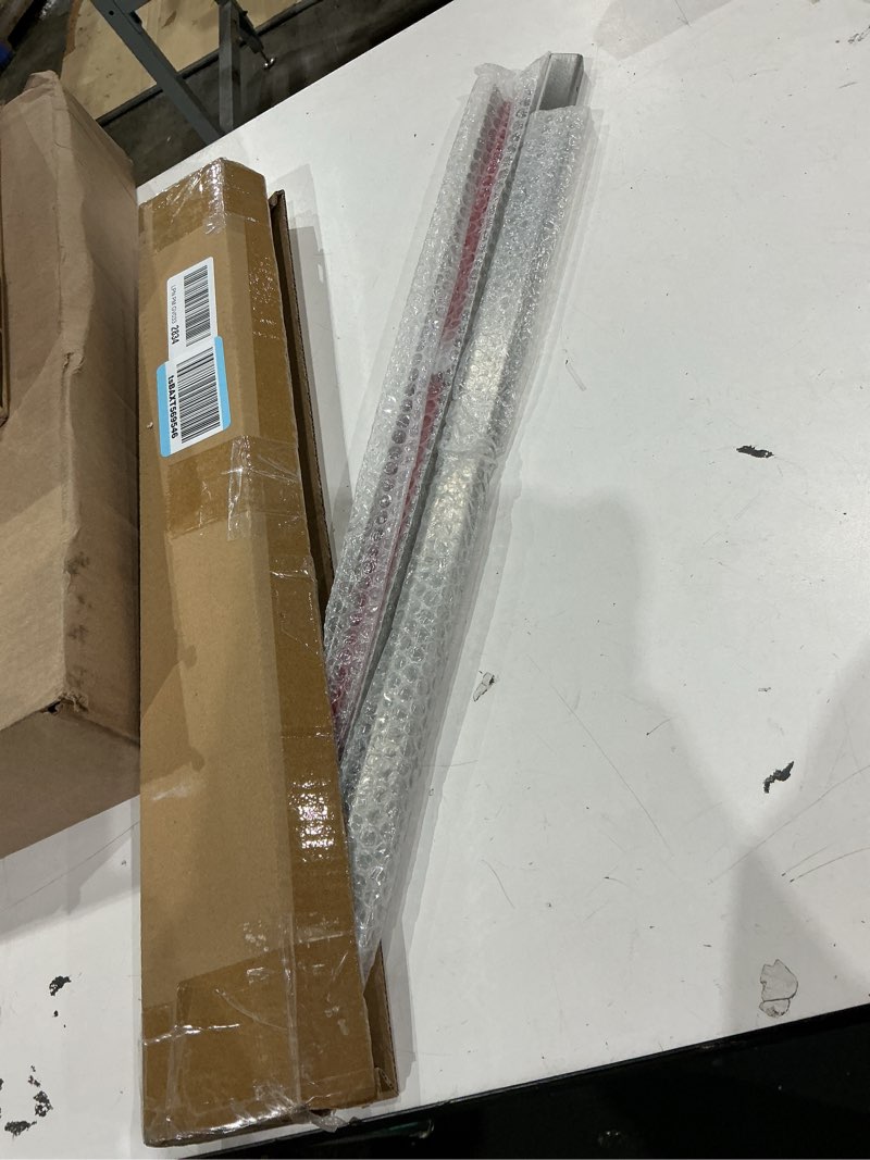 Condition photo showing Good Condition for 2 pack 23 inch stainless steel drawer edge guard, slip-on cabinet door protector with double sided tape, fits 3/4" thick doors and drawers,rustproof brushed stainless