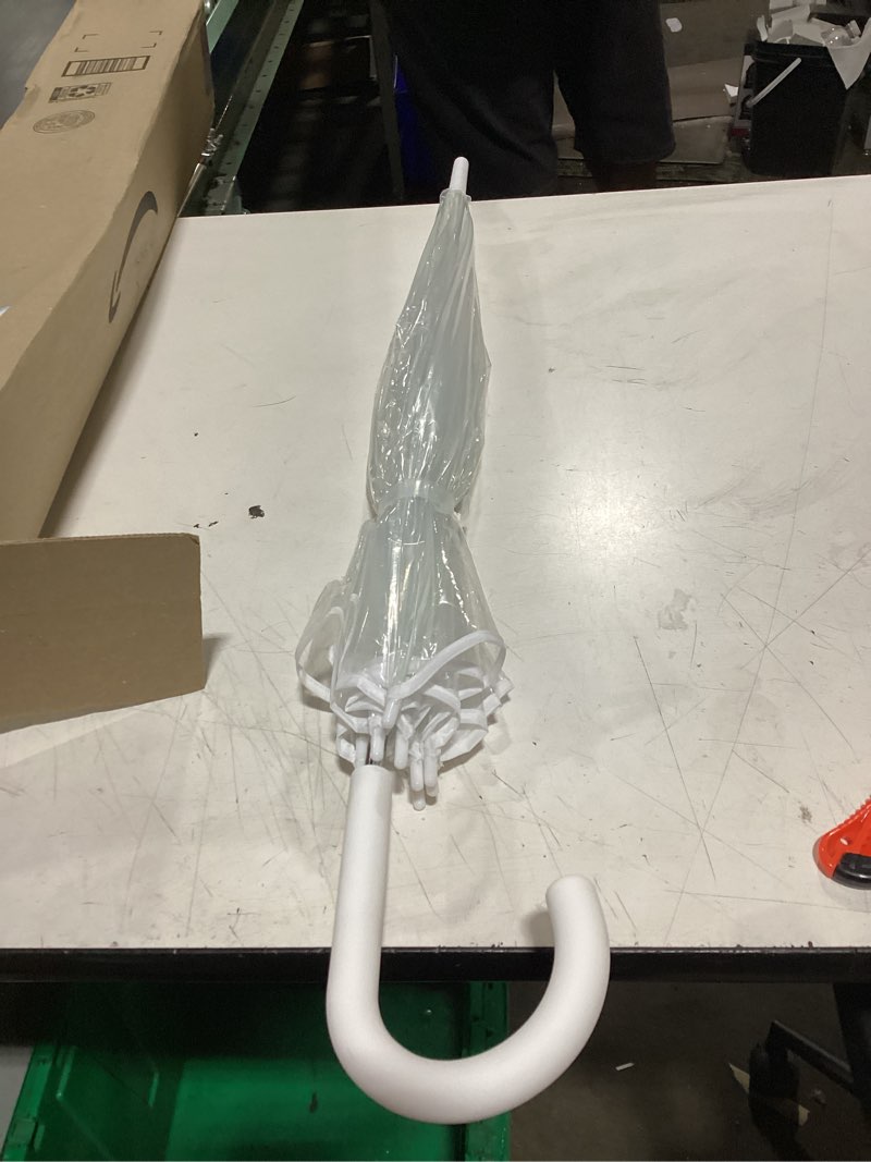 Condition photo showing New/Like New for the weather station adult clear bubble rain umbrella with dome canopy and lightweight wind and rain protection white 52 inch arc