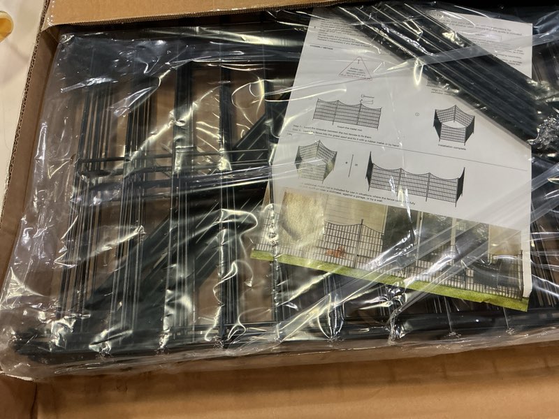 Condition photo showing New/Like New for 10 panels no dig dog fence outdoor for yard, 24 in(h) x 20 ft(l) decorative tall garden fence animal barrier, rustproof metal wire garden edging and borders, temporary fencing stakes 10 panels-24 in(h) x 20 ft(l)