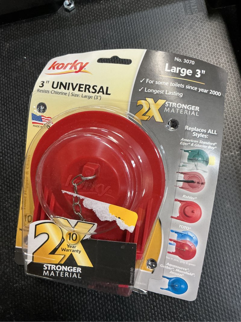 Condition photo showing Good Condition for korky toilet flapper red rubber for universal