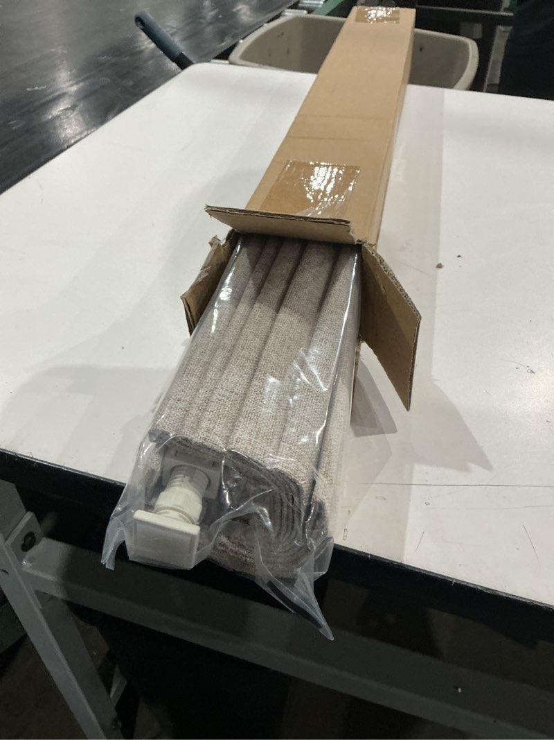 Condition photo showing Good Condition for no drill roman shades, blackout cordless roman shades for indoor windows, thermal insulated room darkening fabric blinds for bedroom & living room, 23" w x 64" h, beige beige 23"w x 64"h